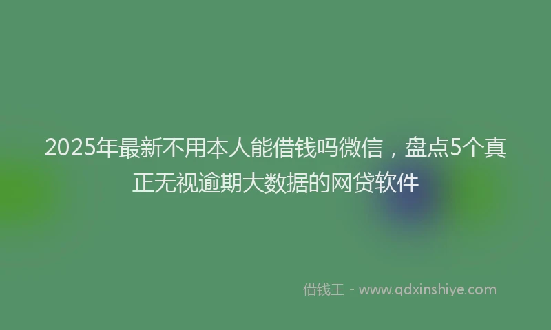 2025年最新不用本人能借钱吗微信，盘点5个真正无视逾期大数据的网贷软件