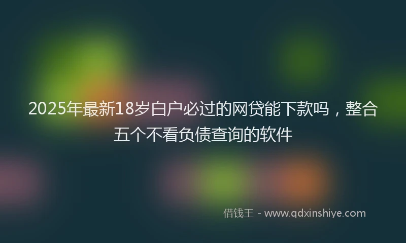 2025年最新18岁白户必过的网贷能下款吗，整合五个不看负债查询的软件