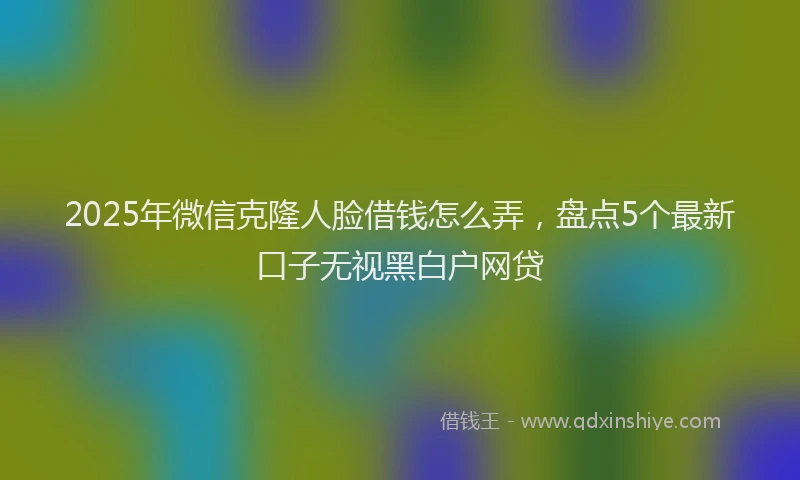 2025年微信克隆人脸借钱怎么弄，盘点5个最新口子无视黑白户网贷