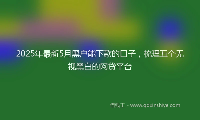 2025年最新5月黑户能下款的口子，梳理五个无视黑白的网贷平台