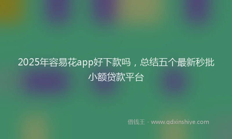 2025年容易花app好下款吗，总结五个最新秒批小额贷款平台
