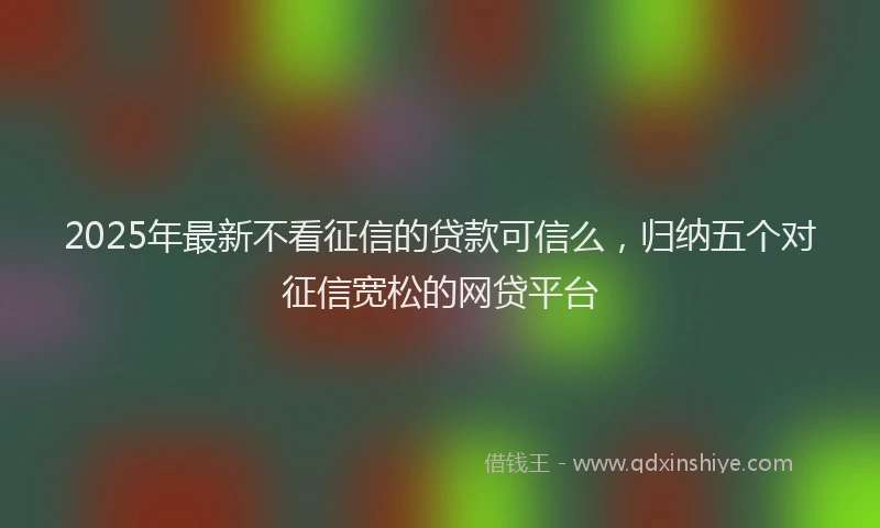 2025年最新不看征信的贷款可信么，归纳五个对征信宽松的网贷平台