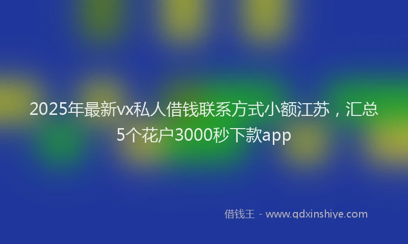 2025年最新vx私人借钱联系方式小额江苏，汇总5个花户3000秒下款app