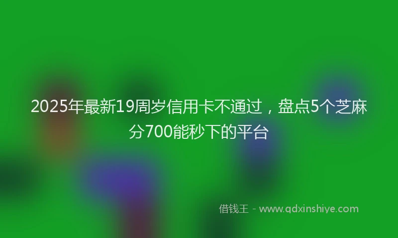 2025年最新19周岁信用卡不通过，盘点5个芝麻分700能秒下的平台