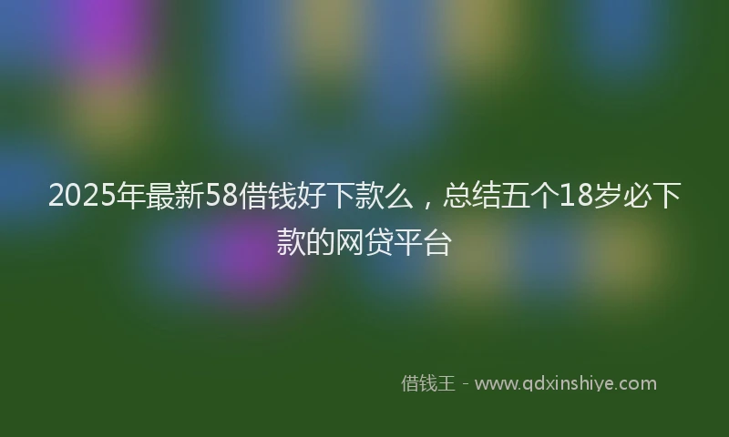 2025年最新58借钱好下款么，总结五个18岁必下款的网贷平台