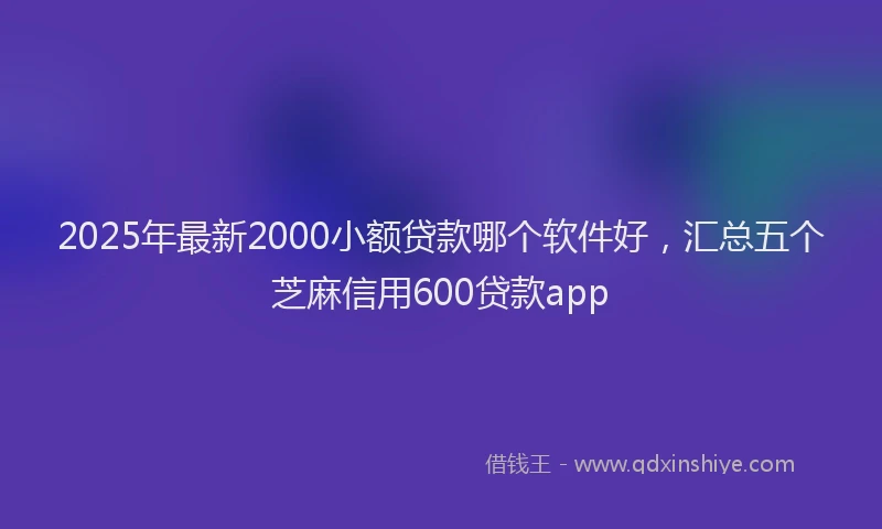 2025年最新2000小额贷款哪个软件好，汇总五个芝麻信用600贷款app