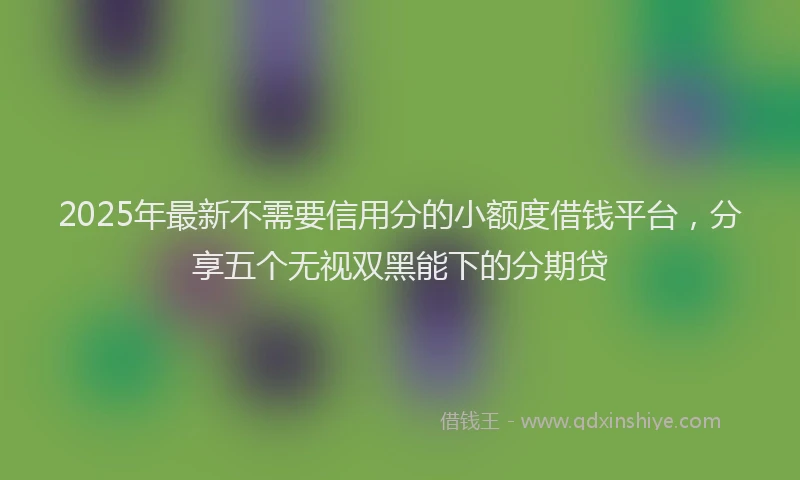 2025年最新不需要信用分的小额度借钱平台，分享五个无视双黑能下的分期贷