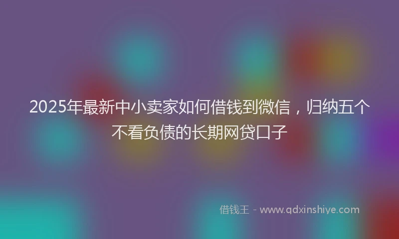 2025年最新中小卖家如何借钱到微信，归纳五个不看负债的长期网贷口子
