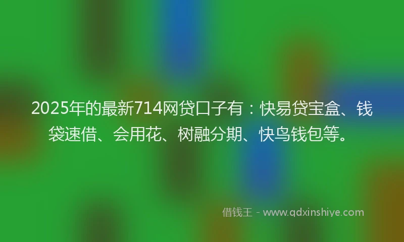 2025年的最新714网贷口子有：快易贷宝盒、钱袋速借、会用花、树融分期、快鸟钱包等。
