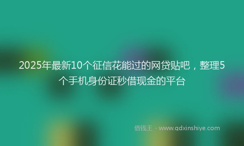2025年最新10个征信花能过的网贷贴吧，整理5个手机身份证秒借现金的平台