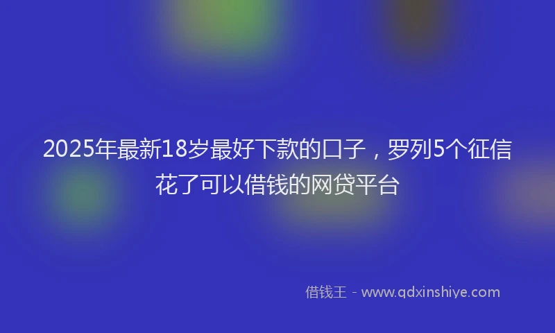 2025年最新18岁最好下款的口子，罗列5个征信花了可以借钱的网贷平台
