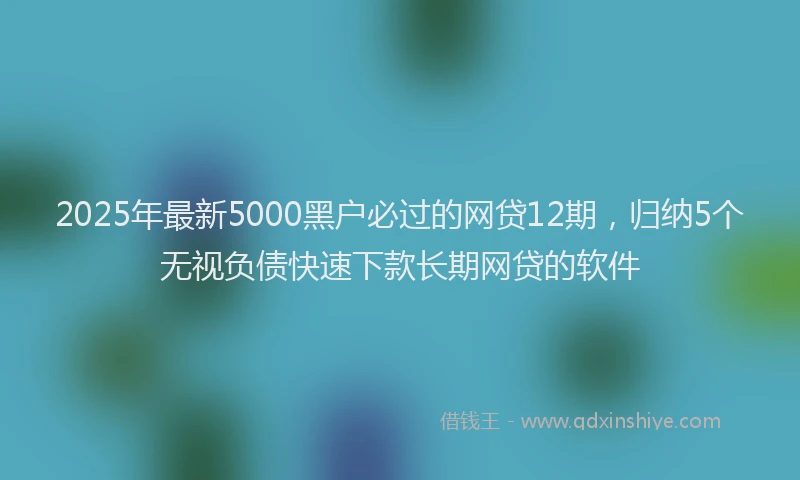 2025年最新5000黑户必过的网贷12期，归纳5个无视负债快速下款长期网贷的软件