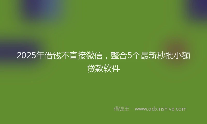 2025年借钱不直接微信，整合5个最新秒批小额贷款软件