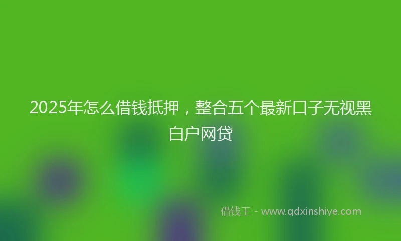 2025年怎么借钱抵押，整合五个最新口子无视黑白户网贷