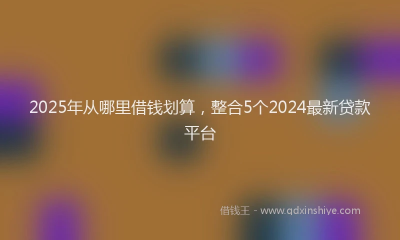 2025年从哪里借钱划算，整合5个2024最新贷款平台