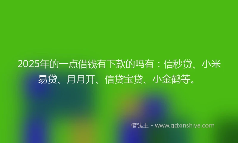 2025年的一点借钱有下款的吗有：信秒贷、小米易贷、月月开、信贷宝贷、小金鹤等。