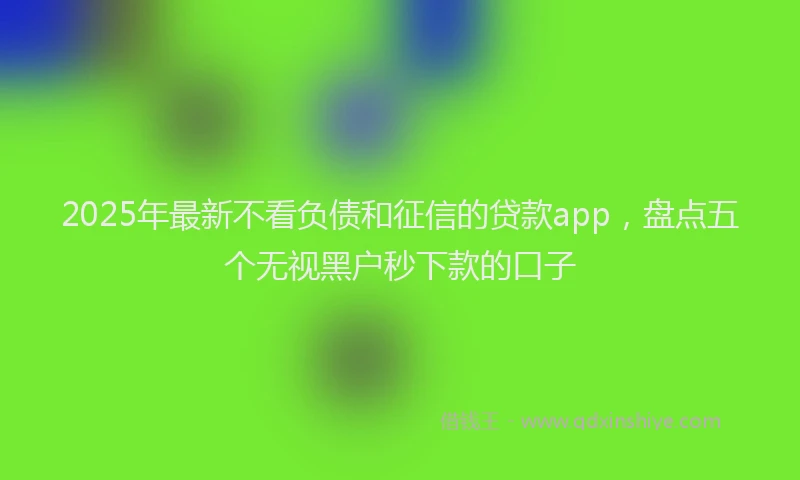 2025年最新不看负债和征信的贷款app，盘点五个无视黑户秒下款的口子