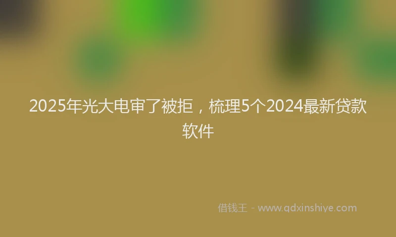 2025年光大电审了被拒，梳理5个2024最新贷款软件