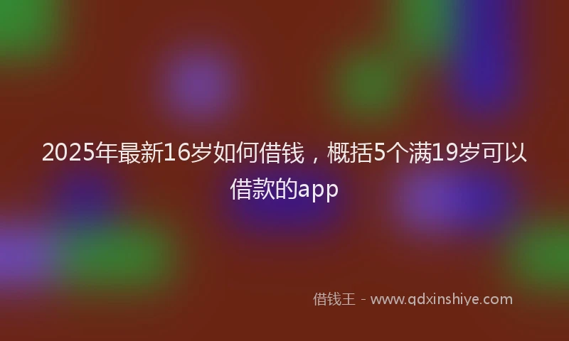 2025年最新16岁如何借钱，概括5个满19岁可以借款的app