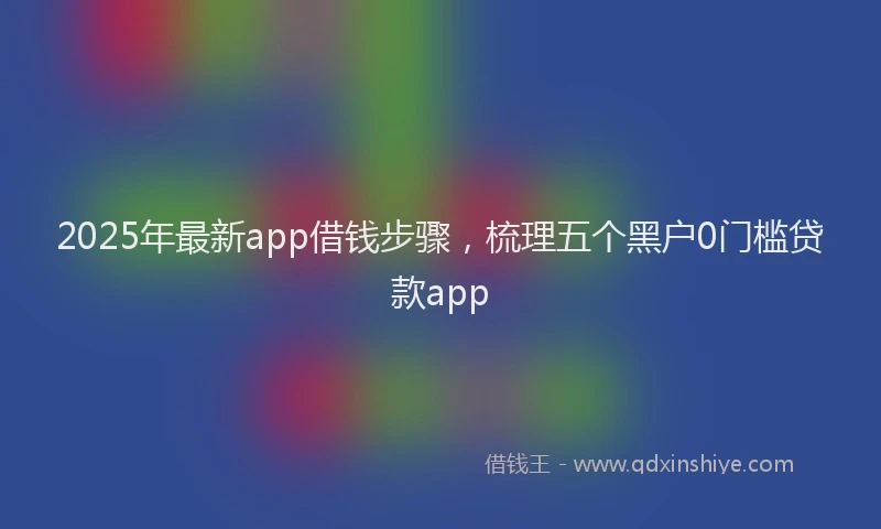 2025年最新app借钱步骤，梳理五个黑户0门槛贷款app