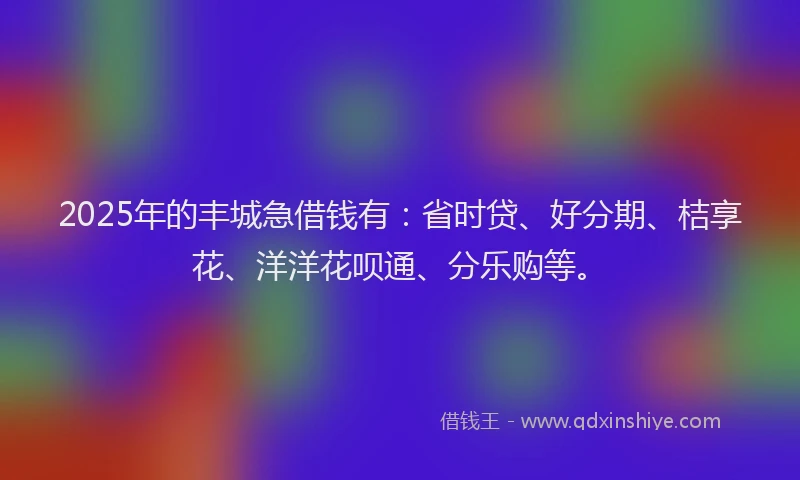 2025年的丰城急借钱有：省时贷、好分期、桔享花、洋洋花呗通、分乐购等。