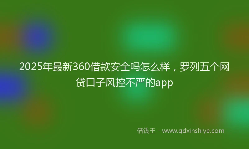 2025年最新360借款安全吗怎么样，罗列五个网贷口子风控不严的app