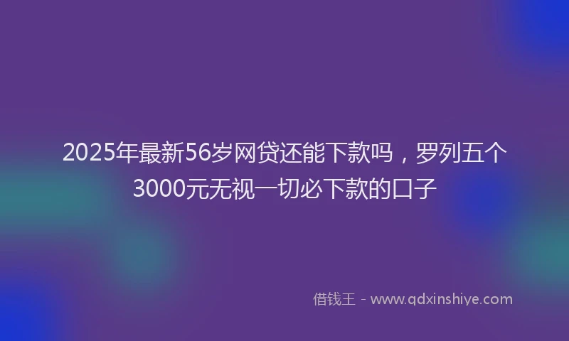 2025年最新56岁网贷还能下款吗，罗列五个3000元无视一切必下款的口子