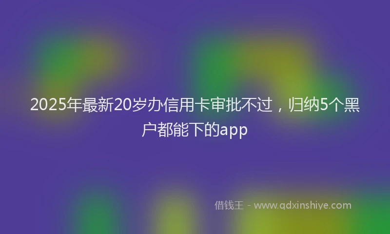 2025年最新20岁办信用卡审批不过，归纳5个黑户都能下的app