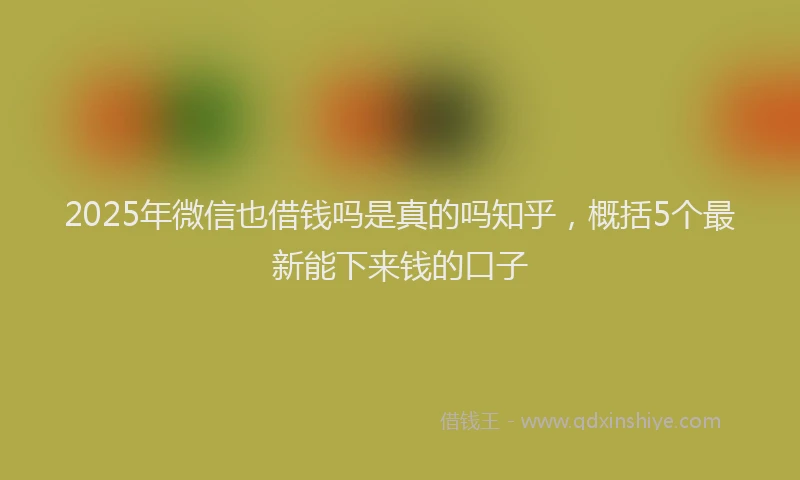 2025年微信也借钱吗是真的吗知乎，概括5个最新能下来钱的口子