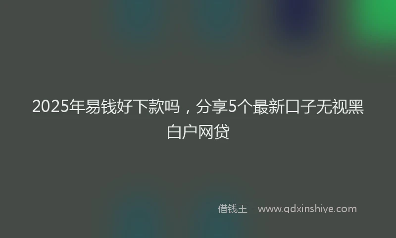 2025年易钱好下款吗，分享5个最新口子无视黑白户网贷