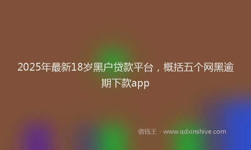 2025年最新18岁黑户贷款平台，概括五个网黑逾期下款app