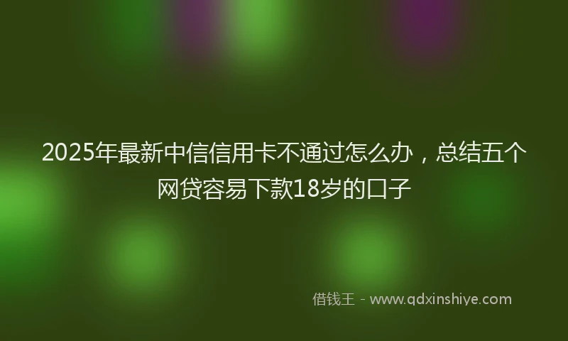 2025年最新中信信用卡不通过怎么办，总结五个网贷容易下款18岁的口子
