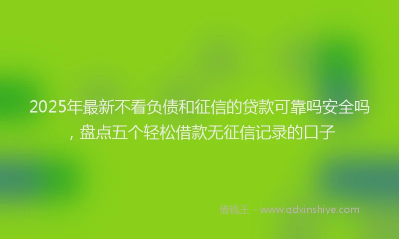 2025年最新不看负债和征信的贷款可靠吗安全吗，盘点五个轻松借款无征信记录的口子
