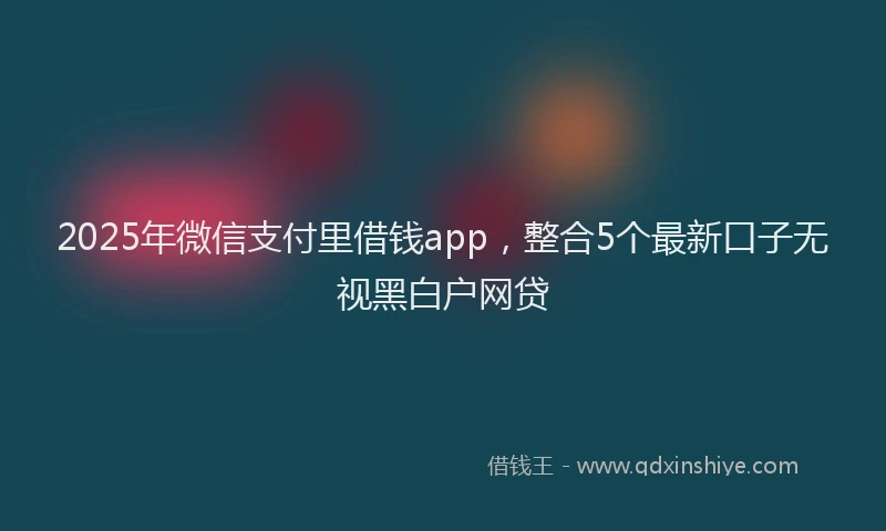 2025年微信支付里借钱app，整合5个最新口子无视黑白户网贷