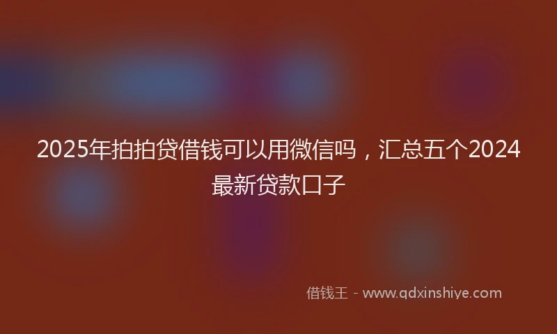 2025年拍拍贷借钱可以用微信吗，汇总五个2024最新贷款口子