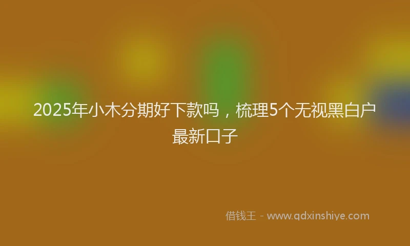2025年小木分期好下款吗，梳理5个无视黑白户最新口子