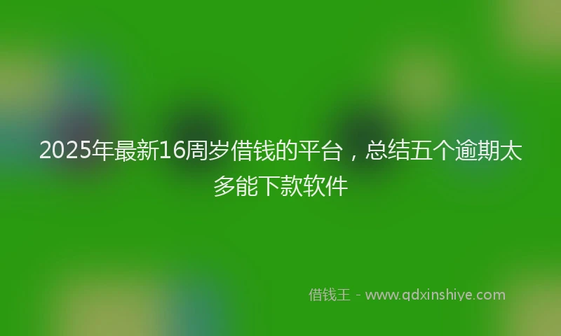 2025年最新16周岁借钱的平台，总结五个逾期太多能下款软件