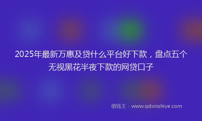 2025年最新万惠及贷什么平台好下款，盘点五个无视黑花半夜下款的网贷口子