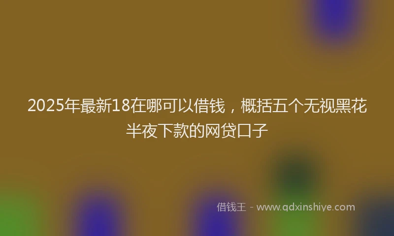 2025年最新18在哪可以借钱，概括五个无视黑花半夜下款的网贷口子