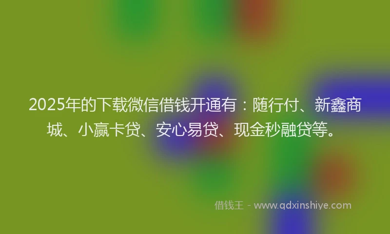 2025年的下载微信借钱开通有：随行付、新鑫商城、小赢卡贷、安心易贷、现金秒融贷等。