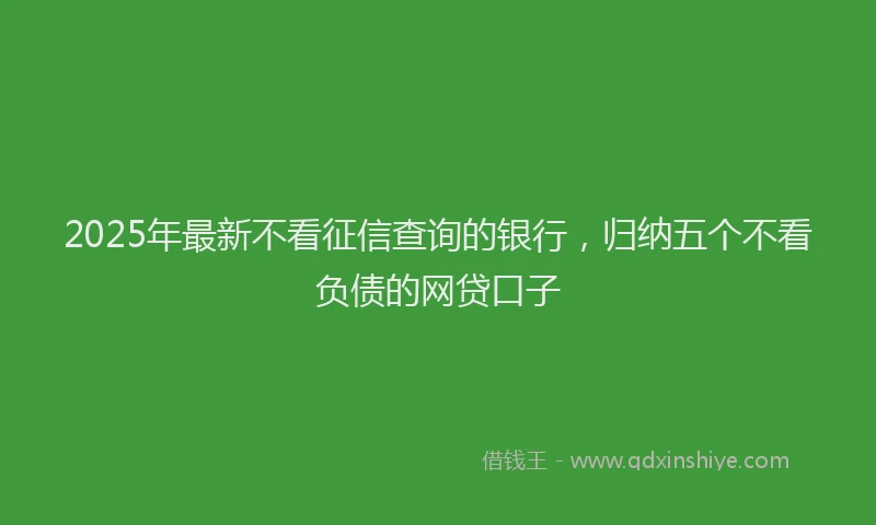 2025年最新不看征信查询的银行，归纳五个不看负债的网贷口子