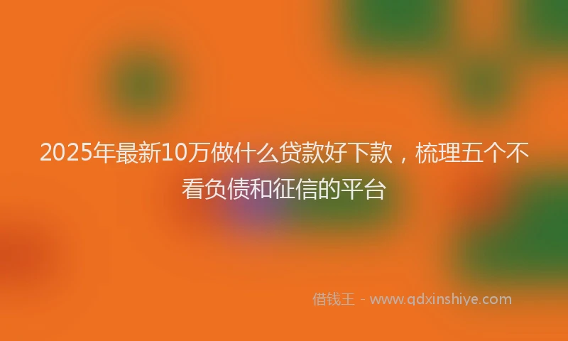 2025年最新10万做什么贷款好下款，梳理五个不看负债和征信的平台