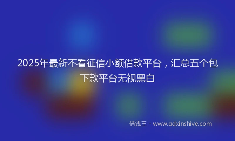 2025年最新不看征信小额借款平台，汇总五个包下款平台无视黑白