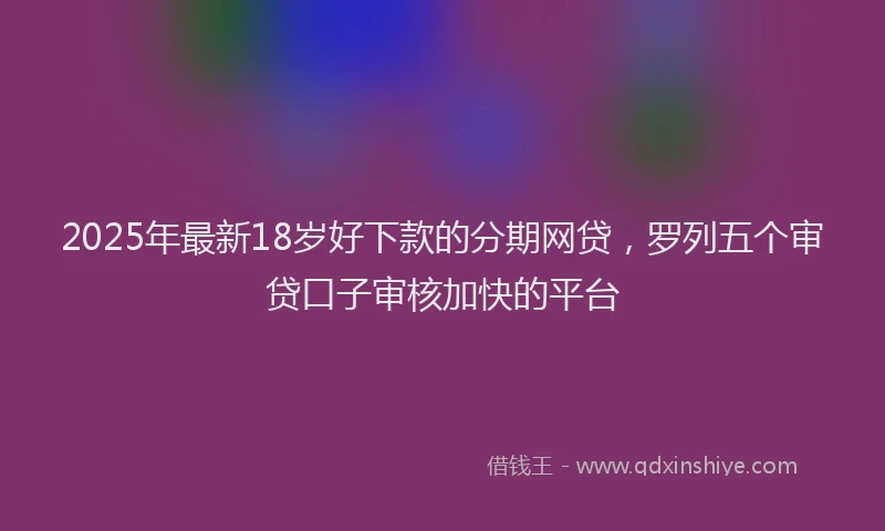 2025年最新18岁好下款的分期网贷，罗列五个审贷口子审核加快的平台
