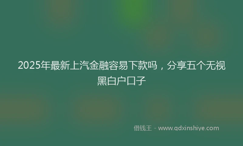 2025年最新上汽金融容易下款吗，分享五个无视黑白户口子