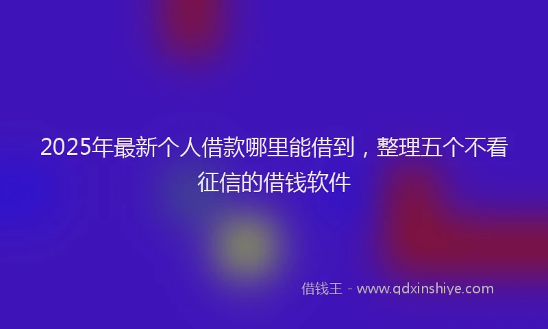 2025年最新个人借款哪里能借到，整理五个不看征信的借钱软件