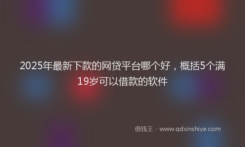 2025年最新下款的网贷平台哪个好，概括5个满19岁可以借款的软件