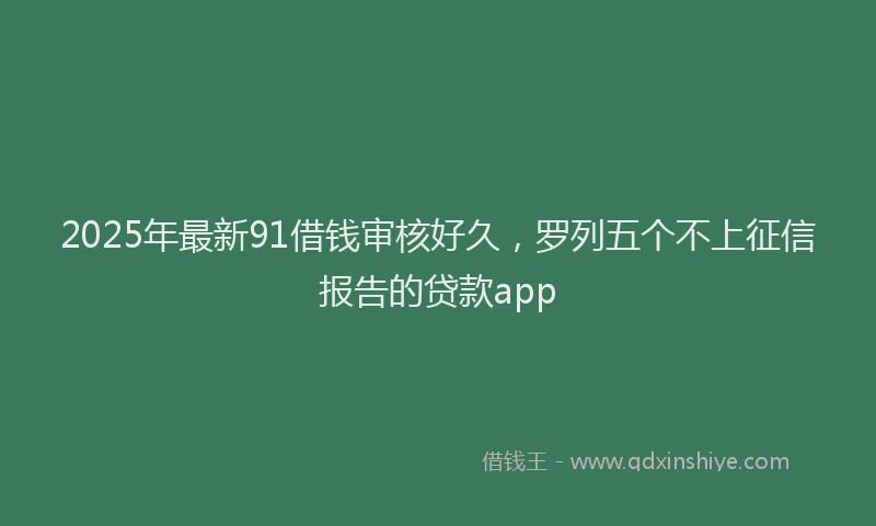 2025年最新91借钱审核好久，罗列五个不上征信报告的贷款app