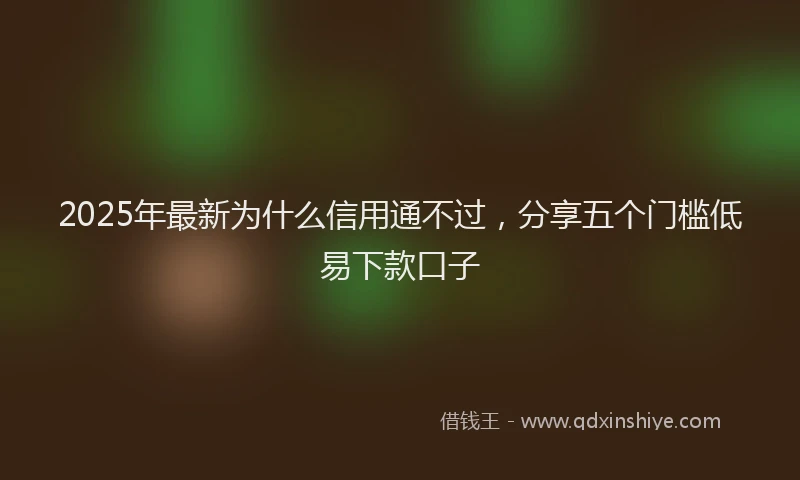 2025年最新为什么信用通不过，分享五个门槛低易下款口子