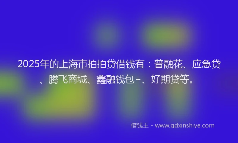 2025年的上海市拍拍贷借钱有：普融花、应急贷、腾飞商城、鑫融钱包+、好期贷等。
